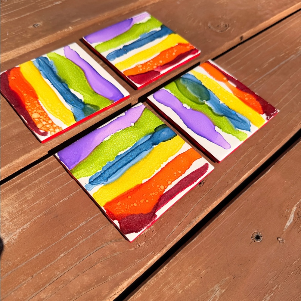 Colorful Abstract Coasters Set - Picture 8 of 9